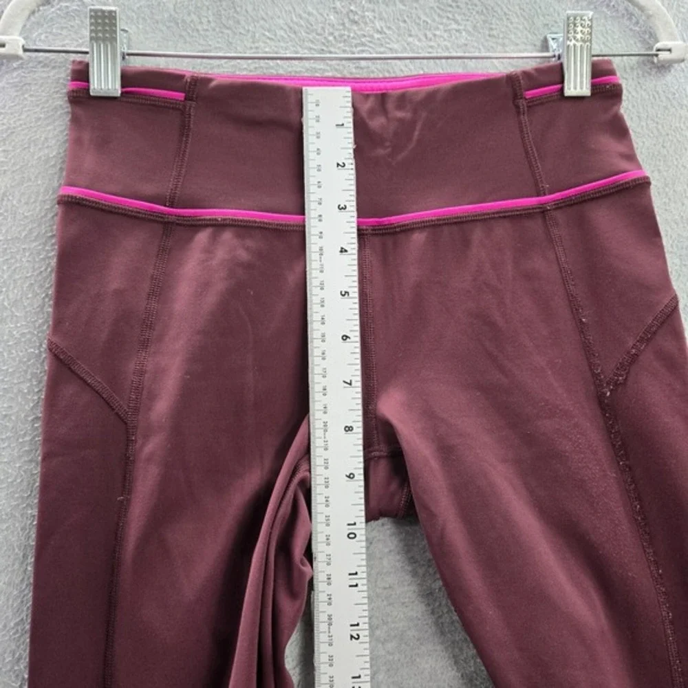 Lululemon Women Activewear Pants 4 Maroon Pace Queen Tight‎ 25